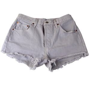 Levi's 501 Denim Micro Shorts Womens 31 Light Purple Jean Button Fly Festival